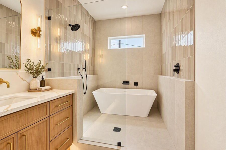 Custom designer Shower tub spa ensuite