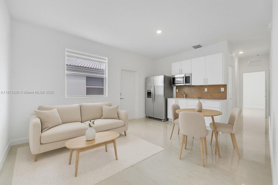 Furnished interior view inside a new home in , Miami (Image 7). Furnished interior view inside a new home in , Miami (Image 7).