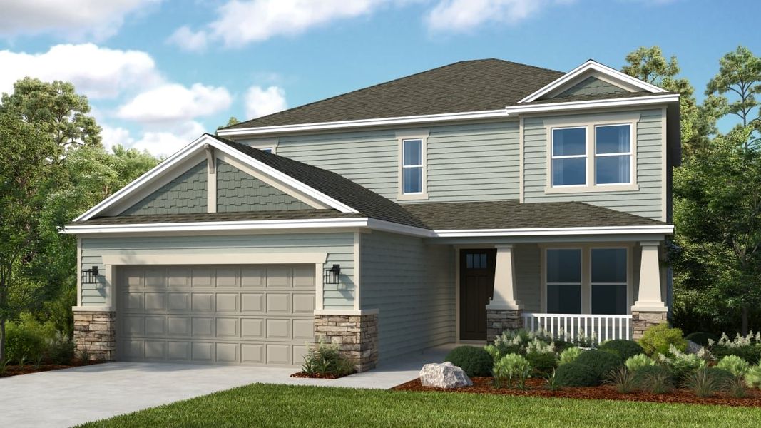 Representative exterior photo of a completed home built from the La Palma by Taylor Morrison in Colbert Landings, Palm Coast, FL (Image 11).