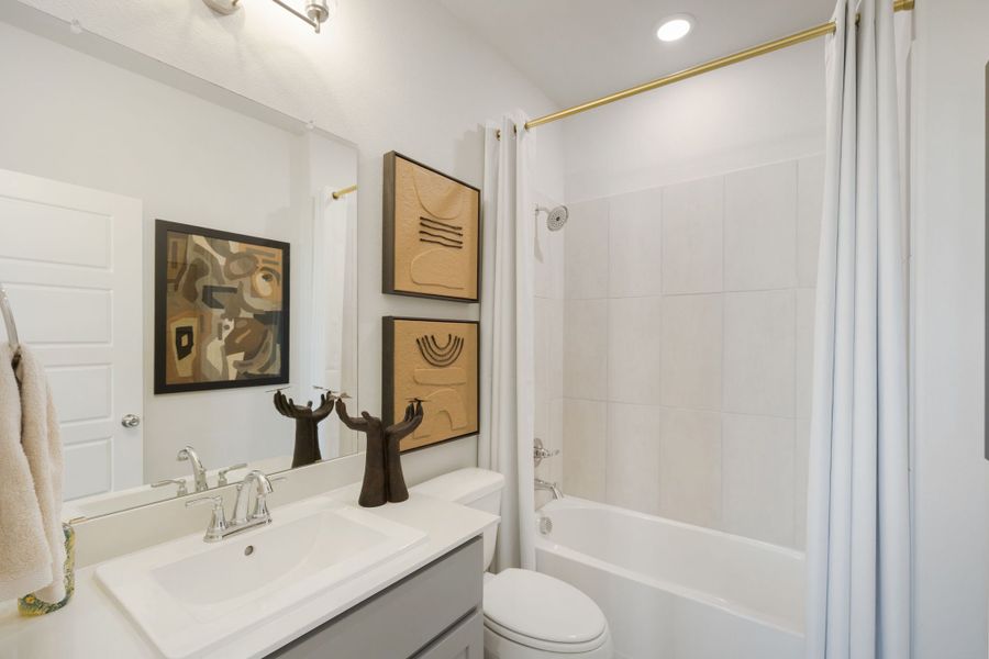 Bathroom in a Sunset Ranch Winters Model Home in Gunter TX by Trophy Signature Homes