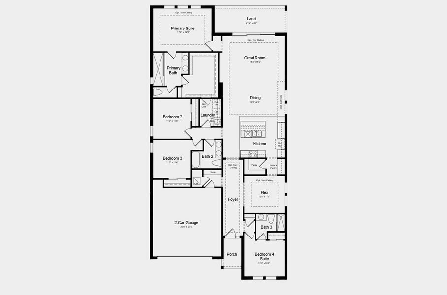 2D floor plan layout for the Longboat by Taylor Morrison in Hillcrest, San Antonio, FL (Image 5).