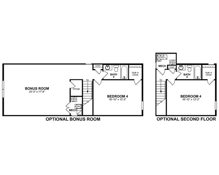 2D floor plan layout for the Sterling by Beazer Homes in Northbrook, Murrells Inlet, SC (Image 4).