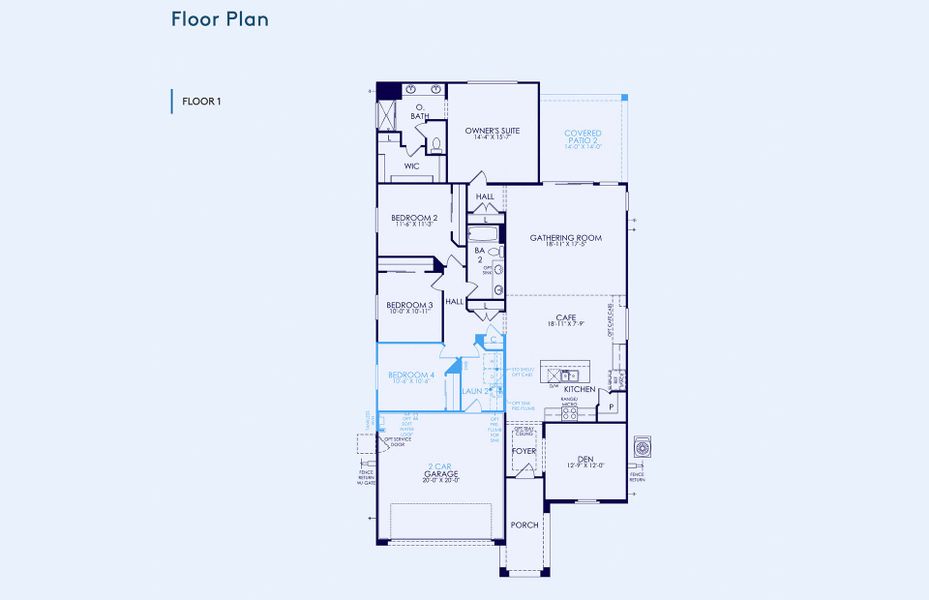 2D floor plan layout of this home in Jorde Farms, Queen Creek, AZ (Image 4).