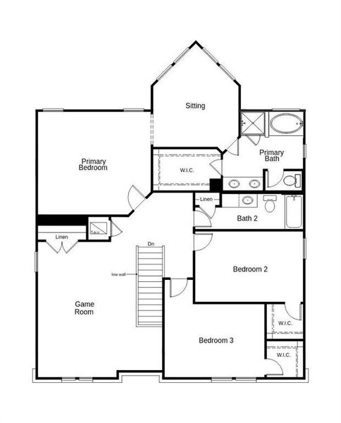 This floor plan features 3 bedrooms, 2 full baths, 1 half bath, and over 2,700 square feet of living space