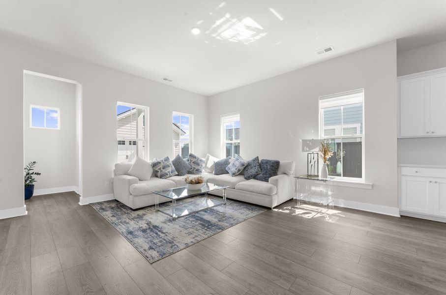 Furnished interior view inside a new home in Carnes Crossroads, Summerville (Image 7). Furnished interior view inside a new home in Carnes Crossroads, Summerville (Image 7).