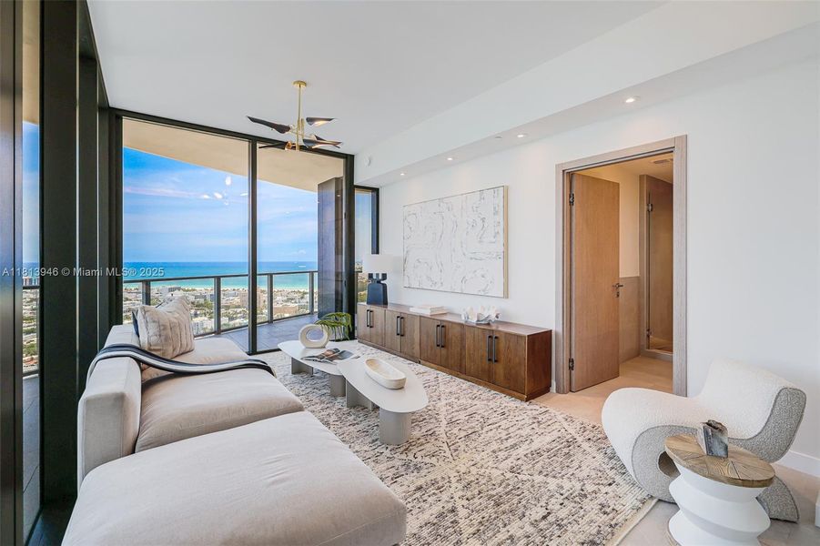Furnished interior view inside a new home in Five Park, Miami Beach (Image 3).