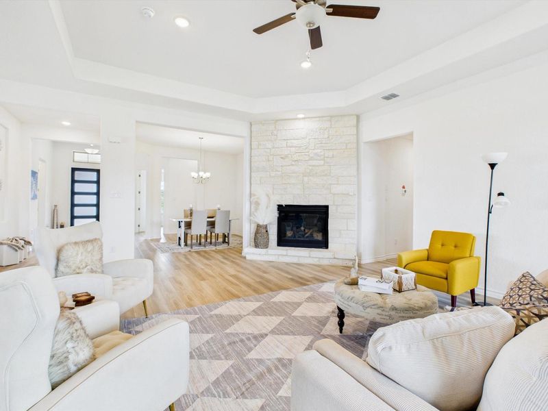 Furnished interior view inside a new home in Potranco Oaks, Castroville (Image 13).