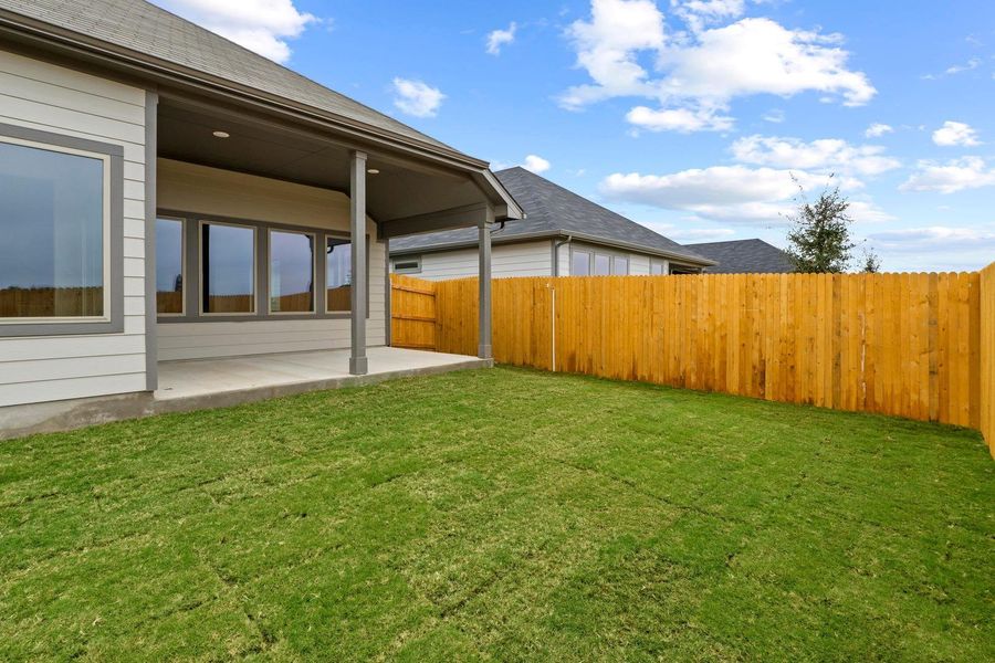 Exterior details and patio area of a home in Prairie Winds, Hutto (Image 23). Exterior details and patio area of a home in Prairie Winds, Hutto (Image 23).