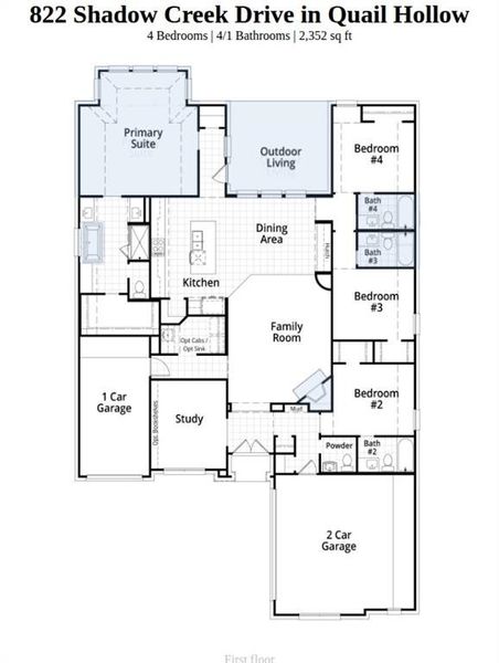 2D floor plan layout of this home in Quail Hollow, Rockwall, TX (Image 3). 2D floor plan layout of this home in Quail Hollow, Rockwall, TX (Image 3).