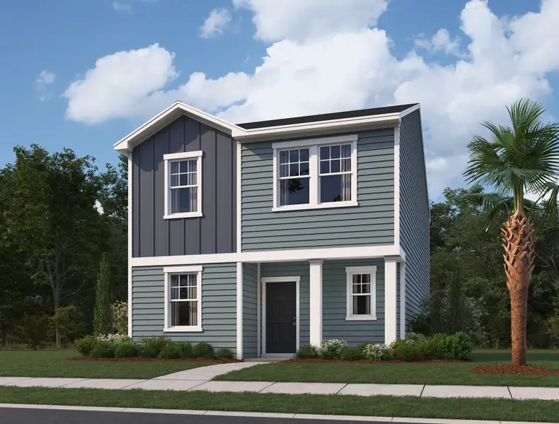 Representative exterior photo of a completed home built from the Highland by Starlight Homes in Andalusia, Loris, SC (Image 2). Representative exterior photo of a completed home built from the Highland by Starlight Homes in Andalusia, Loris, SC (Image 2).