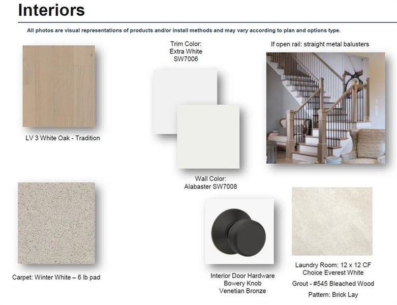 Sample of building materials used in homes in Ward's Crossing Townhomes, Johns Creek (Image 22).