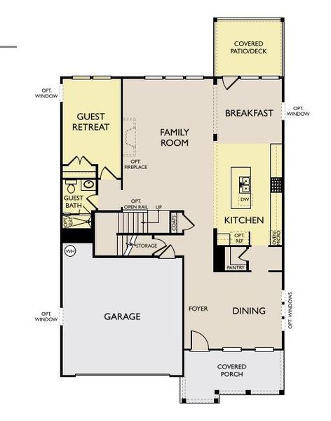 2D floor plan layout of this home in Arbors at Richland Creek, Buford, GA (Image 6).