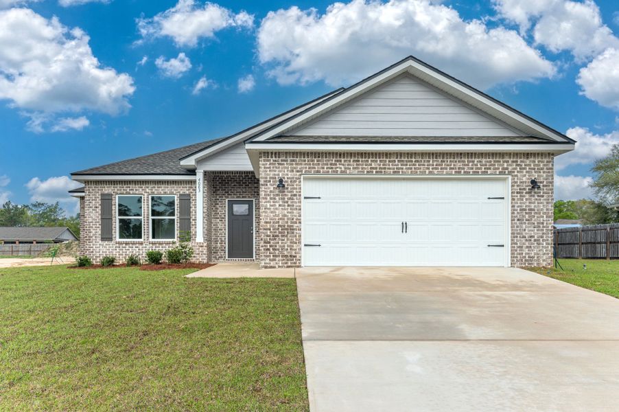 Representative exterior photo of a completed home built from the Jackson by CJL Homes in Oak Hollow, Crestview, FL (Image 1).