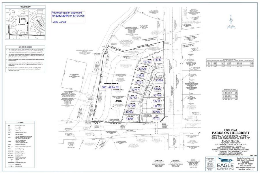 Map showing property parcels
