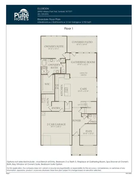2D floor plan layout of this home in Ellerden, Tomball, TX (Image 3).