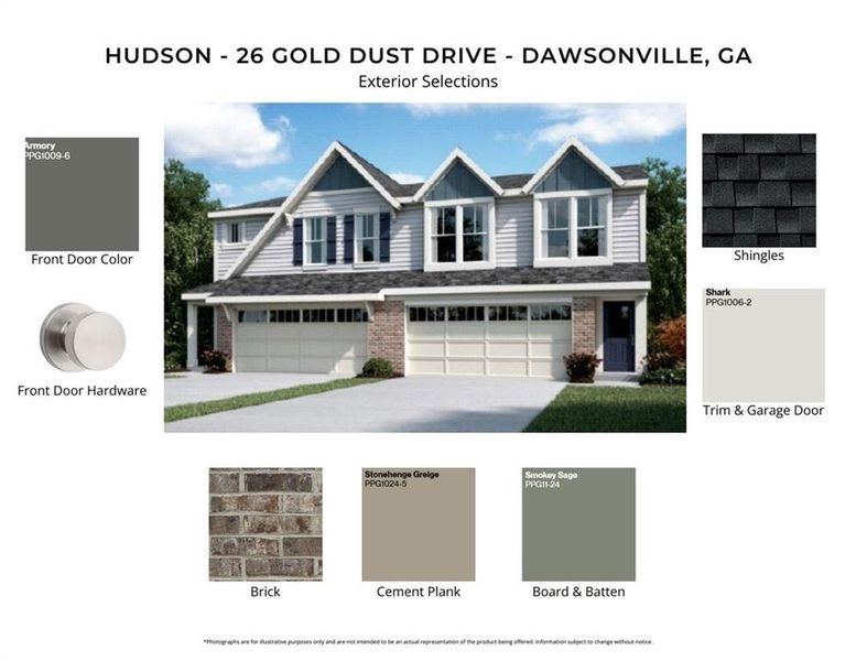 Sample of building materials used in homes in Villas at Gold Creek, Dawsonville (Image 3).