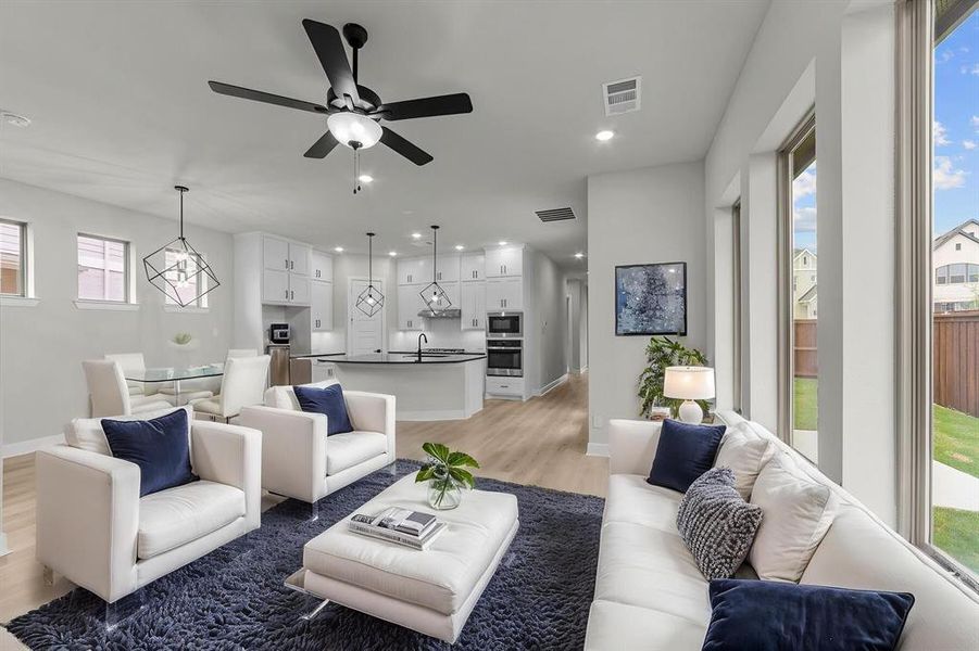 Furnished interior view inside a new home in Walsh Cottage, Fort Worth (Image 3). Furnished interior view inside a new home in Walsh Cottage, Fort Worth (Image 3).