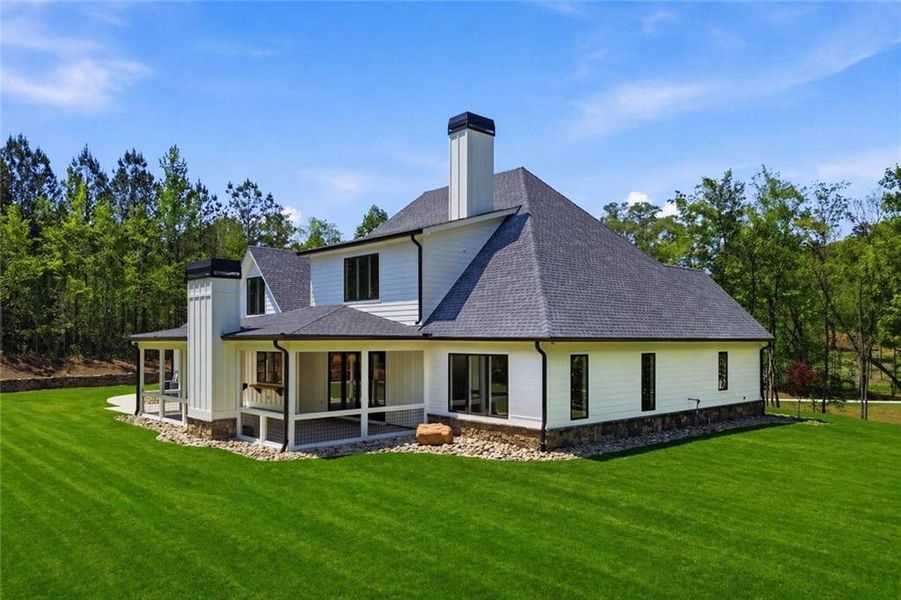 Exterior details and patio area of a home in , White (Image 30).