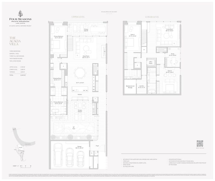 2D floor plan layout of this home in Four Seasons Private Residences Lake Austin, Austin, TX (Image 4).