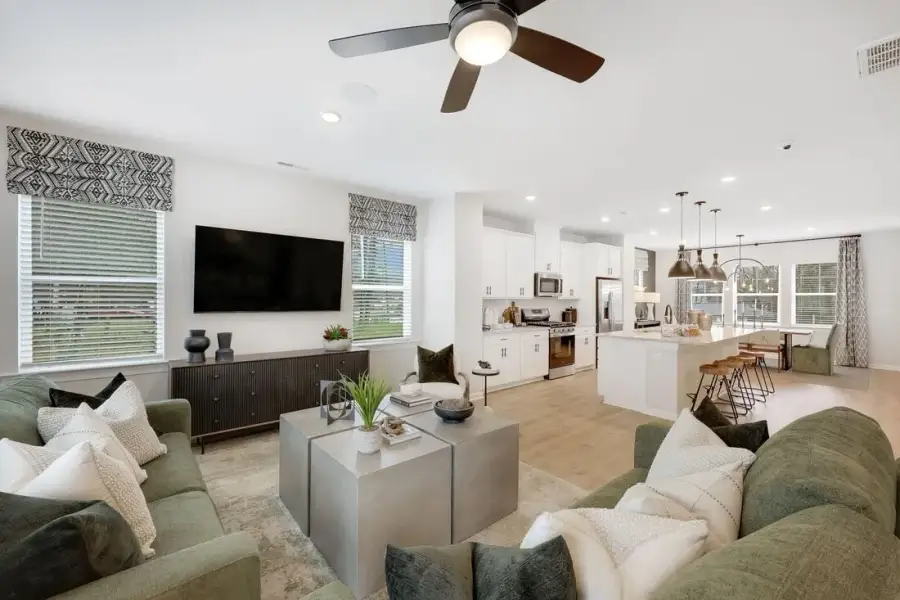 Furnished interior view inside a new home in Buffalo Townes, Garner (Image 12). Furnished interior view inside a new home in Buffalo Townes, Garner (Image 12).