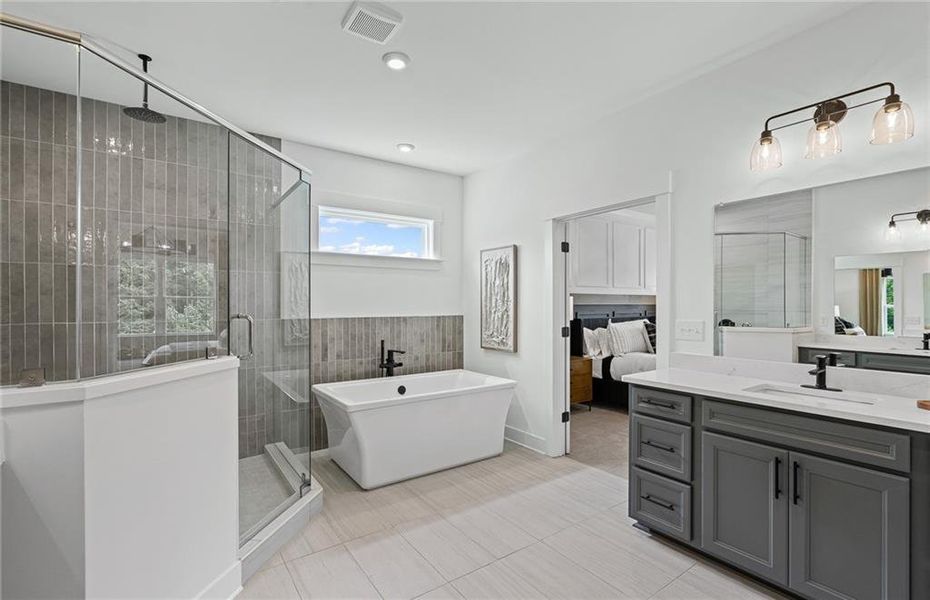 Furnished interior view inside a new home in Traditions of Braselton, Jefferson (Image 27).