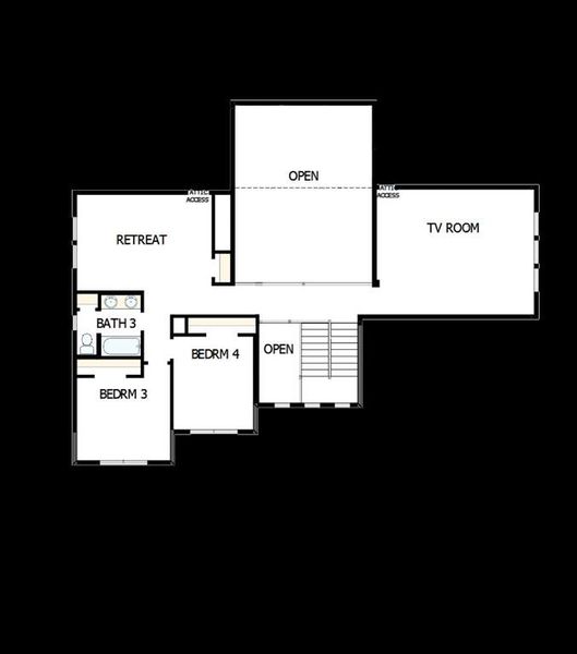 2D floor plan layout of this home in Northshore at Lakewood Village - Classic Series, Lakewood Village, TX (Image 2). 2D floor plan layout of this home in Northshore at Lakewood Village - Classic Series, Lakewood Village, TX (Image 2).
