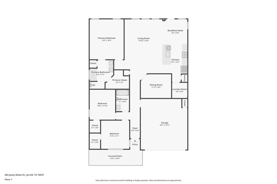2D floor plan layout of this home in Cool Water at Sonterra, Jarrell, TX (Image 4).
