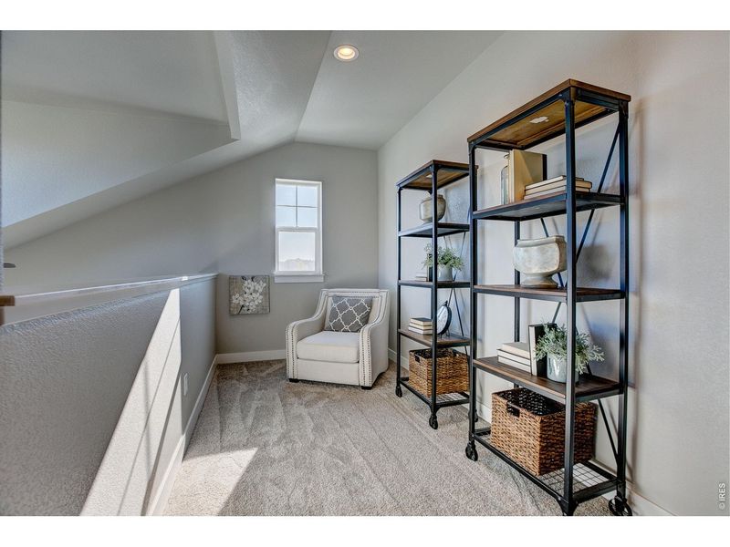 Furnished interior view inside a new home in Highlands at Fox Hill, Longmont (Image 2). Furnished interior view inside a new home in Highlands at Fox Hill, Longmont (Image 2).
