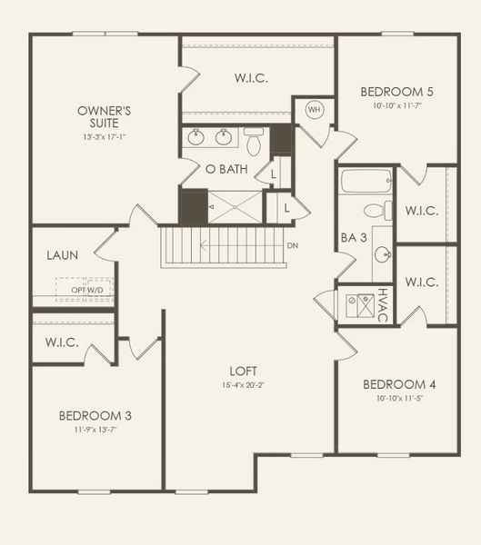 2D floor plan layout for the Whimbrel by Centex in Arcadia, Myrtle Beach, SC (Image 4).