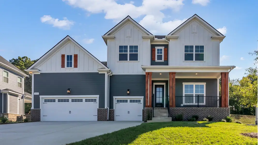 Front exterior of a new home in Richvale Estates, Fairview, TN, highlighting curb appeal (Image 1).