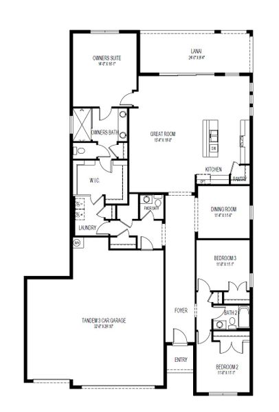 2D floor plan layout for the Shelby by D.R. Horton in Coral Bay - Express & Tradition, North Fort Myers, FL (Image 4). 2D floor plan layout for the Shelby by D.R. Horton in Coral Bay - Express & Tradition, North Fort Myers, FL (Image 4).