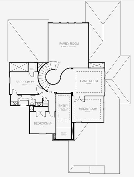 2D floor plan layout for the 3786A by Perry Homes in Enchanted Creek 1 Acre, Allen, TX (Image 3). 2D floor plan layout for the 3786A by Perry Homes in Enchanted Creek 1 Acre, Allen, TX (Image 3).