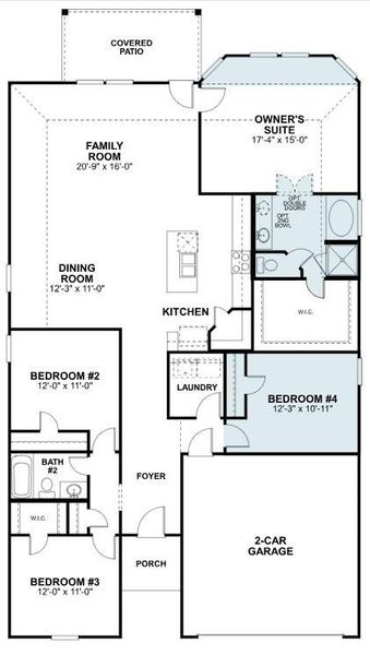 2D floor plan layout of this home in Lago Mar, Santa Fe, TX (Image 4).