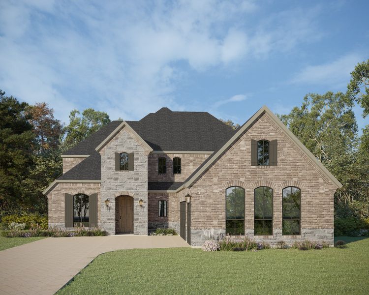 Plan 1643 Elevation A with Stone Plan 1643 Elevation A with Stone