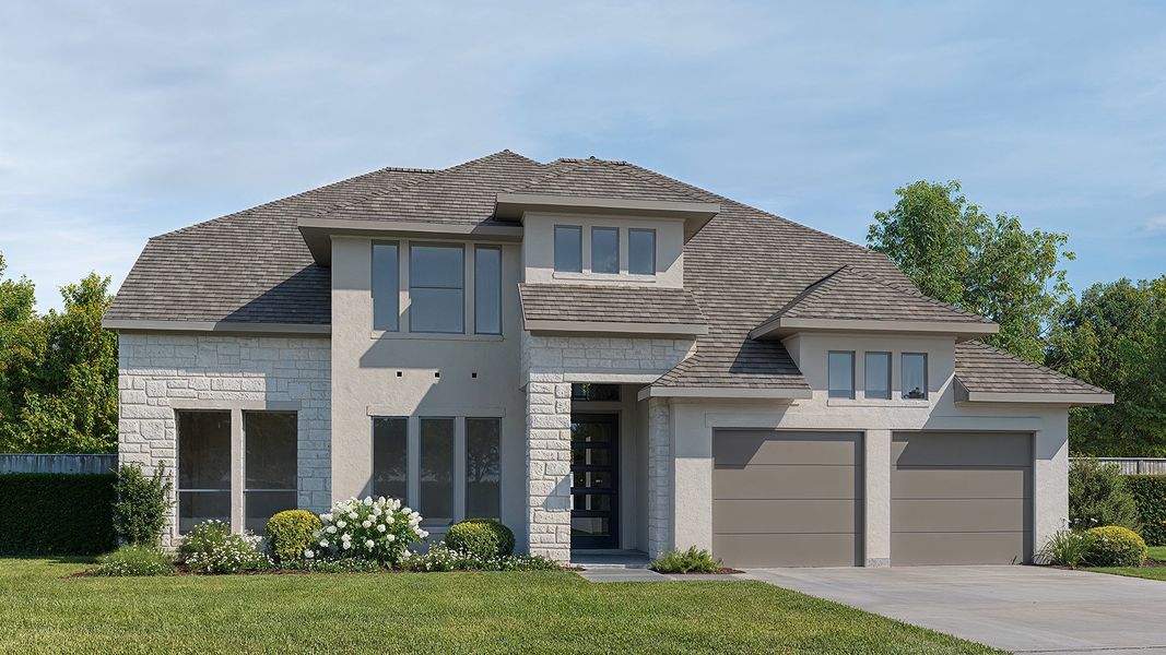 Representative exterior photo of a completed home built from the 3399W by Perry Homes in Bridgeland, Cypress, TX (Image 25).