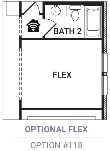 Flex (eliminates Bedroom 2)