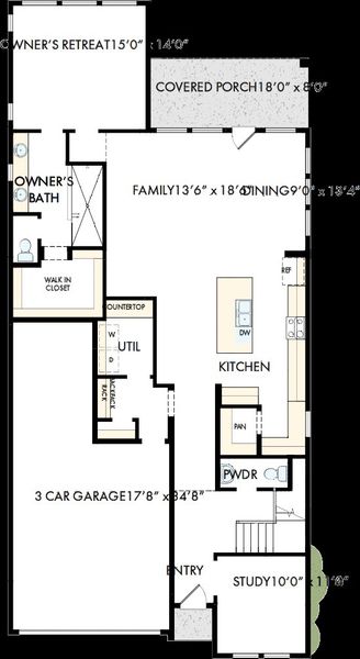 2D floor plan layout of this home in Walden Creek – Reserve Collection, Montgomery, TX (Image 3).