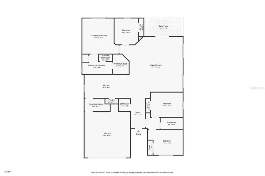 2D floor plan layout of this home in , Dade City, FL (Image 5).