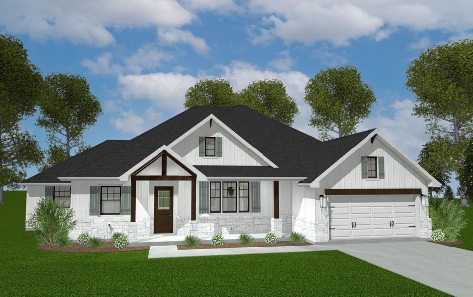 Representative exterior photo of a completed home built from the The Elizabeth by Reece Homes in Pebble Creek, College Station, TX (Image 23). Representative exterior photo of a completed home built from the The Elizabeth by Reece Homes in Pebble Creek, College Station, TX (Image 23).