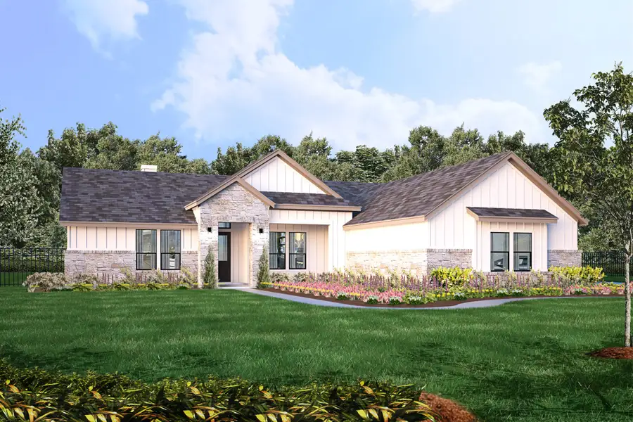 Representative exterior photo of a completed home built from the Concan II by Giddens Homes in Whispering Wind, Bertram, TX (Image 4). Representative exterior photo of a completed home built from the Concan II by Giddens Homes in Whispering Wind, Bertram, TX (Image 4).