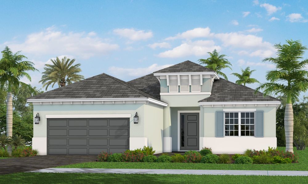 Representative exterior photo of a completed home built from the Harvest 3 by Neal Communities in SkySail, Naples, FL (Image 20).