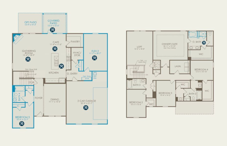 2D floor plan layout of this home in Oakleaf Chase, Blythewood, SC (Image 5).