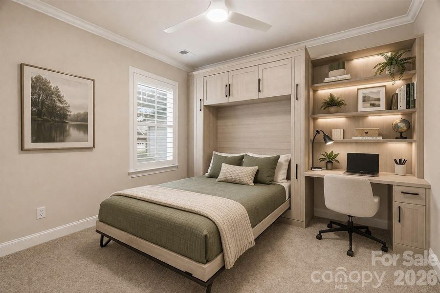 VIRTUALLY STAGED -Secondary bedroom - OFFICE and guest room VIRTUALLY STAGED -Secondary bedroom - OFFICE and guest room