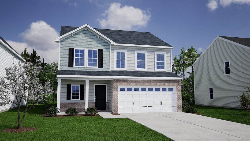 Representative exterior photo of a completed home built from the Monroe - Genesis Value Collection by Mungo Homes in Hidden Springs, Lexington, SC (Image 8). Representative exterior photo of a completed home built from the Monroe - Genesis Value Collection by Mungo Homes in Hidden Springs, Lexington, SC (Image 8).