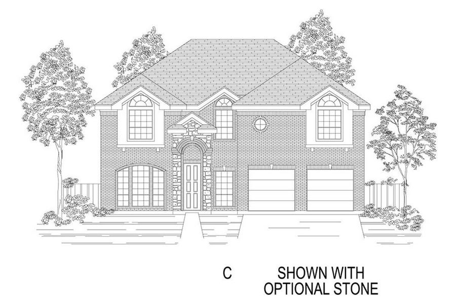Representative rendering of the exterior for the Hillcrest 45 2F (w/Media) by First Texas Homes (Image 7).