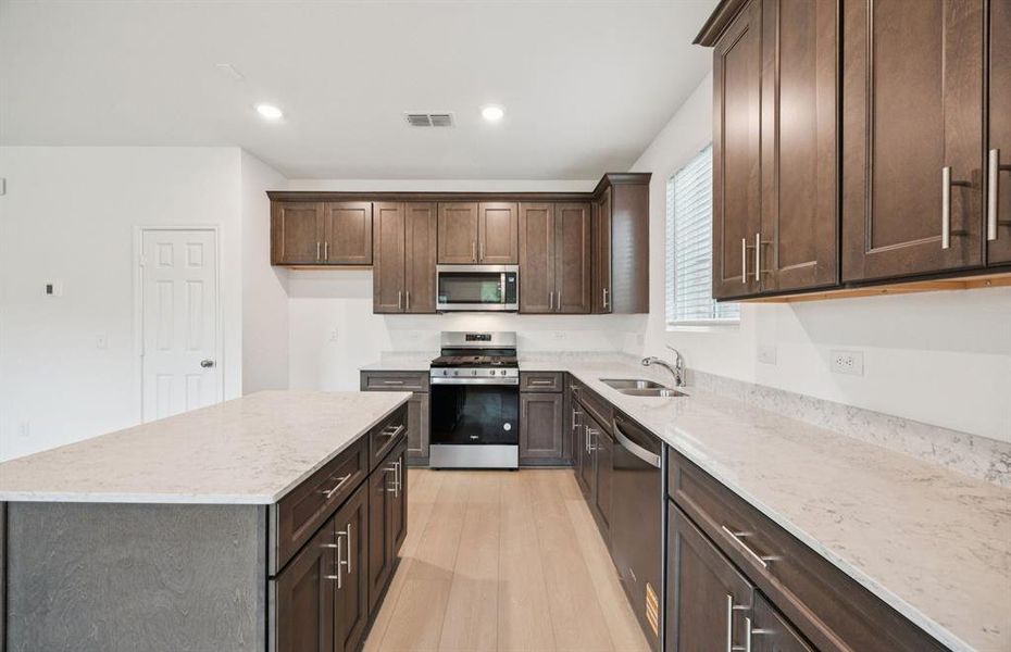 Abundant cabinet space in kitchen