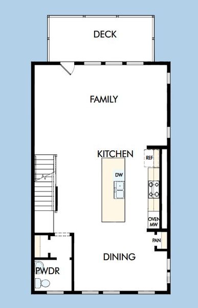 2D floor plan layout for the The Beasley II by David Weekley Homes in Celesta, Decatur, GA (Image 4).