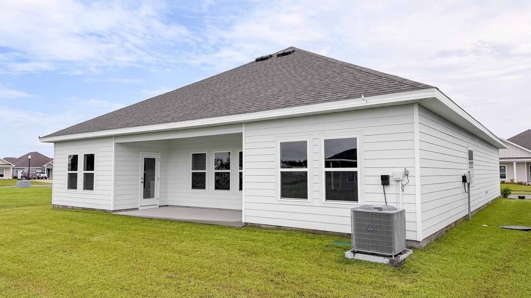 Exterior details and patio area of a home in Hodges Bayou Plantation, Panama City (Image 3). Exterior details and patio area of a home in Hodges Bayou Plantation, Panama City (Image 3).