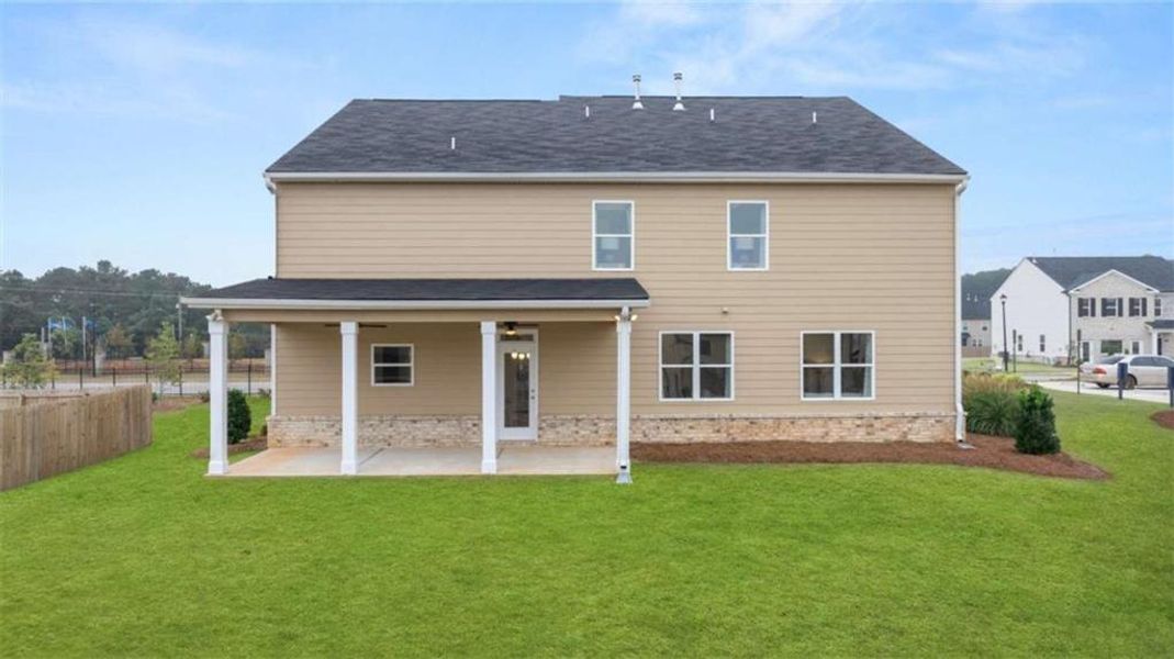 Exterior details and patio area of a home in The Gates at Pates Creek, Hampton (Image 27).