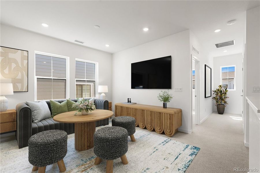 Furnished interior view inside a new home in Harmony at Solstice, Littleton (Image 9).